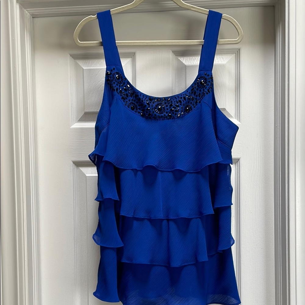 Lane Bryant Royal Blue tiered Layered Blouse Size 18/20